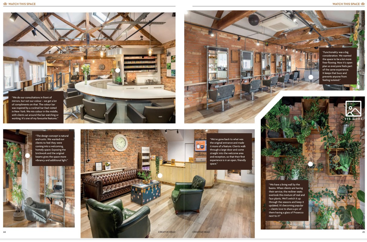Creative Head feature Combers Salon in Taunton