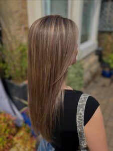 Chocolate brown hair colour at Combers inside out salon in Somerset